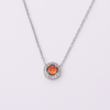 Collier pendentif à breloque en acier inoxydable avec Zircon 5A
