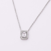 Collier pendentif à breloque en acier inoxydable avec Zircon 5A