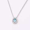 Collier pendentif à breloque en acier inoxydable avec Zircon 5A